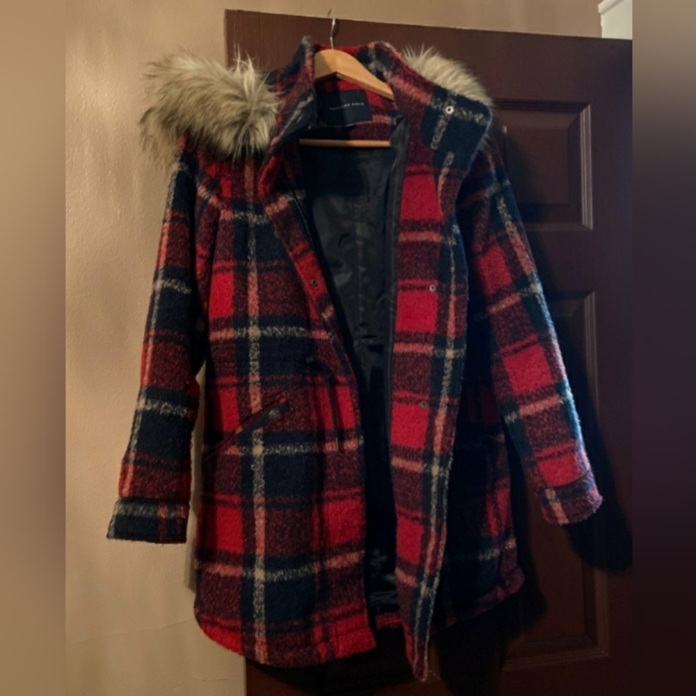 American Eagle Outfitters Plaid Coat